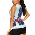 thumbnail image 3 of Vsdgher Cute Gnomes in USA1 Print Tank Top Sports Vest Bra for Women Sports ,Performance Stretchy Quick Dry Sports Workout Running Top Vest with Removable Pads, 3 of 8