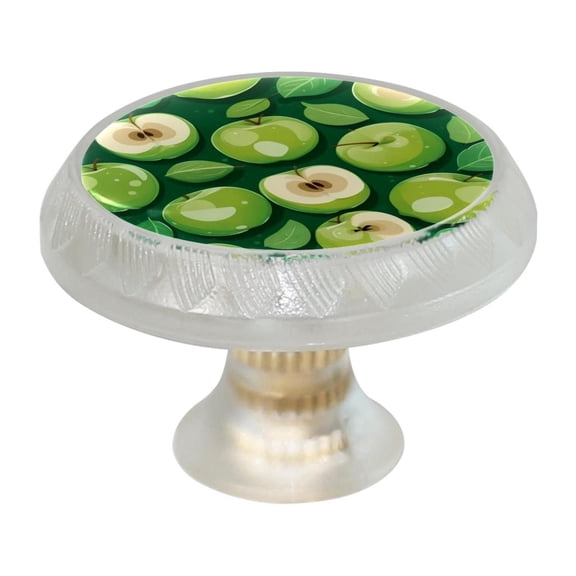 Imobaby 4 Pcs Plastic Round Cabinet Knob Home Decor - Green Apple Crystal