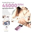 thumbnail image 7 of IDFINE Electric Nail Drill Professional 45000RPM, Rechargeable Nail Drill Kit Portable Electric Nail File for Acrylic Nails Gel Polishing Removing Nail Drill Machine for Manicure Salon Home, 7 of 7