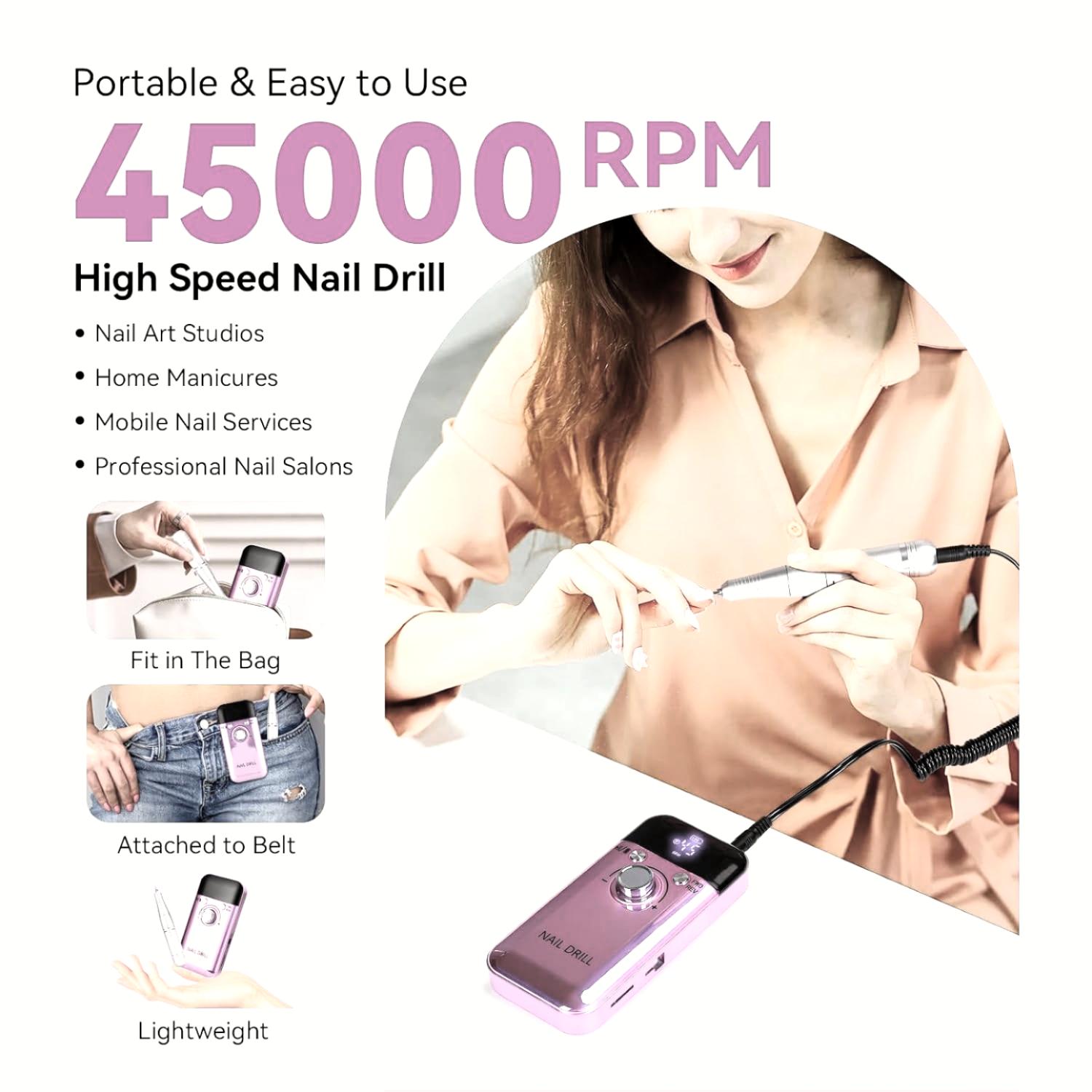 IDFINE Electric Nail Drill Professional, 45000 RPM photo 7