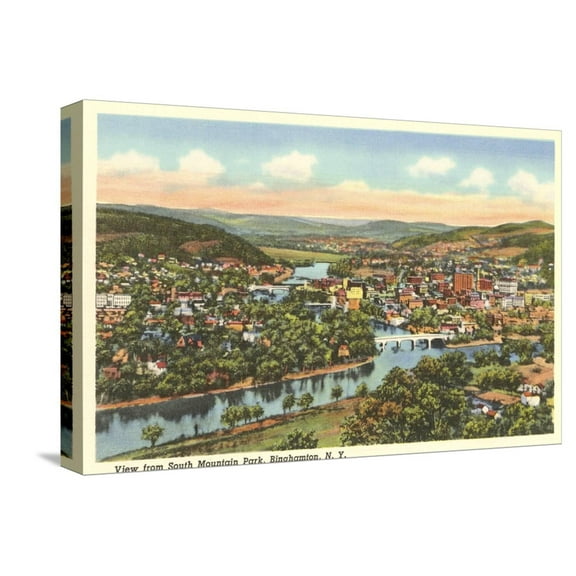 Art.com Binghamton, New York Stretched Canvas Print Wall Art, 18" x 12"