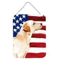 Yellow Labrador 2 Patriotic Wall or Door Hanging Prints