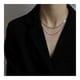 thumbnail image 1 of Snake Bone Chain Necklace for Women, Double Layer Minimalist Collarbone Necklace, for Ladies (Silver), 1 of 4