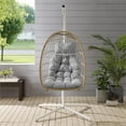 thumbnail image 2 of Resin Rattan Wicker Swing Egg Chair with Stand in Brown/Gray, 2 of 11