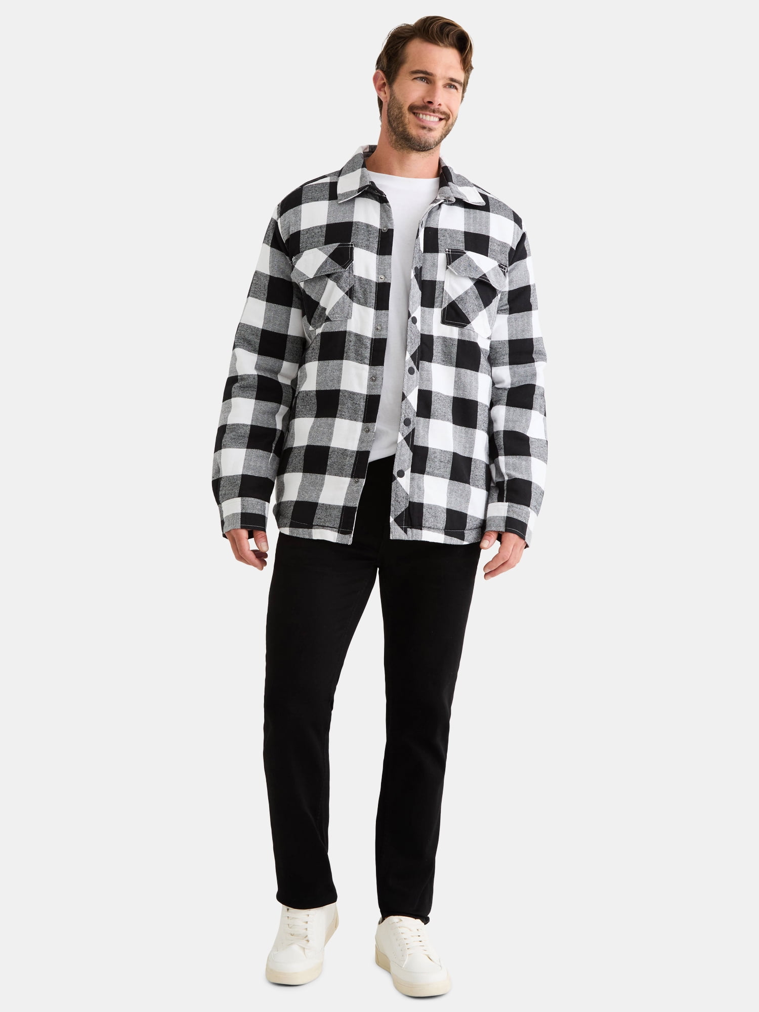 George Men's and Big Men's Fleece Lined Shirt Jacket, Sizes S-3XL