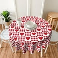 thumbnail image 3 of Nappe de la Saint-Valentin 60 Pouces Ronde Rouge Cœurs d'Amour Carreaux Buffalo Cercle Nappe Romantique Décorative Housse de Table Résistante aux Plis pour Cuisine Salle à Manger Cadeau de Mariage, 3 of 6