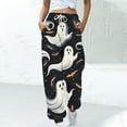 thumbnail image 2 of Halloween Pajama Pants for Women Loose Fit Wide Leg Trouser Pants Casual Elastic Waist Drawstring Palazzo Pants, 2 of 5