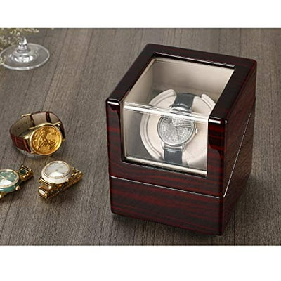CHIYODA Single Wooden Watch Winder Quiet Motor Battery AC Adapter 12 Rotation Modes in Bahrain at BHD 47 Rating 5