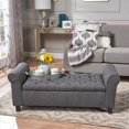 thumbnail image 2 of Santa Cruz Contemporary Fabric Storage Ottoman Bench, Dark Gray, 2 of 9