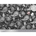 thumbnail image 2 of Soimoi Black Cotton Duck Fabric Floral & Paisley Print Fabric by Yard 42 Inch Wide, 2 of 3