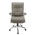 thumbnail image 3 of Realspace® Ampresso Big & Tall Bonded Leather High-Back Chair, Taupe/Silver, 3 of 6