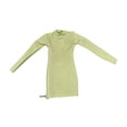 thumbnail image 4 of Ropa femenina a escala 1/6 para figura de acción de 12 pulgadas, traje de manga larga, cuello redondo, vestido ajustado, ropa de moda coleccionable Verde claro, 4 of 10