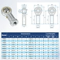 thumbnail image 7 of Uxcell 2-Pack PHS10 Rod End Bearing, M10*1.5 Right Thread Female Thread Steel Joint Rod Ends W Jam Nuts, 7 of 7