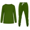 thumbnail image 4 of IROINNID Tracksuit For Women 2 Pieces Set Discount Drop Shoulder Sleeves Solid Loose Sweatshirts Long Sleeve Round Neck Tops/Shirt Set Sport Suit,Green, 4 of 7