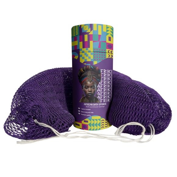AFRIKI Esponja de red africana Auténtica esponja exfoliante africana Depurador de espalda de propiedad negra 45 pulgadas de largo para pieles normales a sensibles para uso diario Colección original