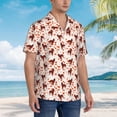 thumbnail image 3 of Balery dog Valentine's day Camisas hawaianas de manga corta para hombre, camisas playeras de corte holgado, camisas de vacaciones con botones,Small, 3 of 7