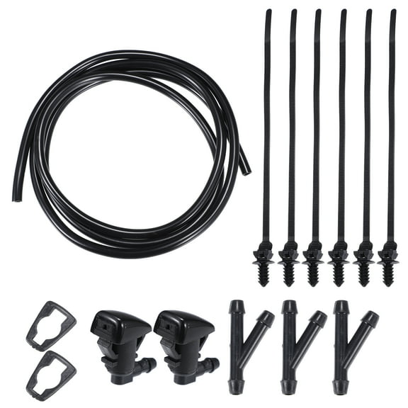 Unique Bargains 1 Set Windshield Washer Water Nozzle Spray No.25823360 for Chevrolet Traverse LS LT for Premier 2017 Black