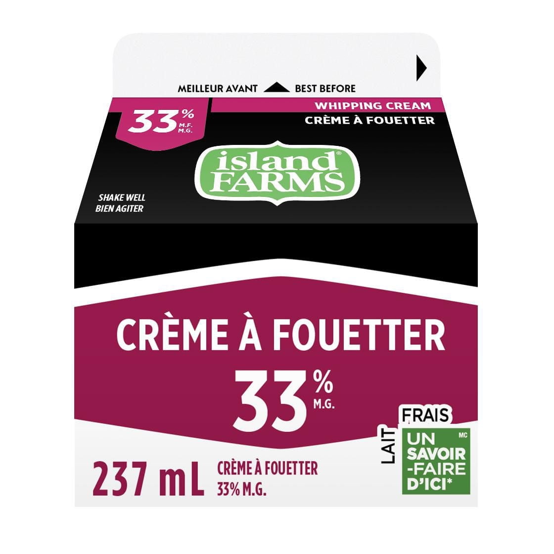 Island Farms by Natrel 33% Whipping Cream, 237 mL