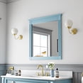 thumbnail image 6 of ANGELES HOME 33" x 32" Wall-Mounted Vanity Mirror, Solid Wooden Framed Makeup Mirror, Bathroom Wall Mirror for Bedroom Living Room Entryway, Classic Blue, 6 of 10