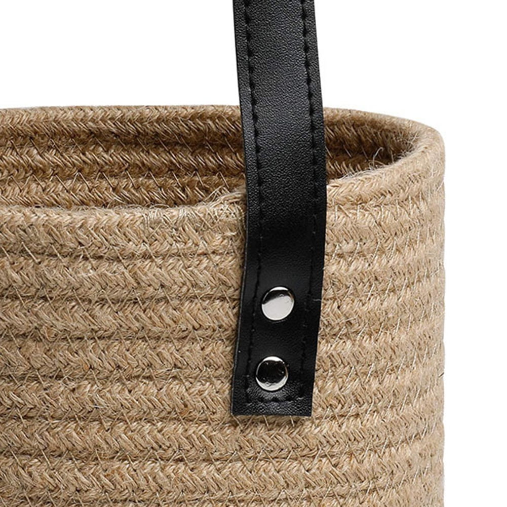 Jute Hanging Basket 6.3*7.09*11.81", Wall Hanging Planter Baskets, Jute Woven Hanging Storage Baskets