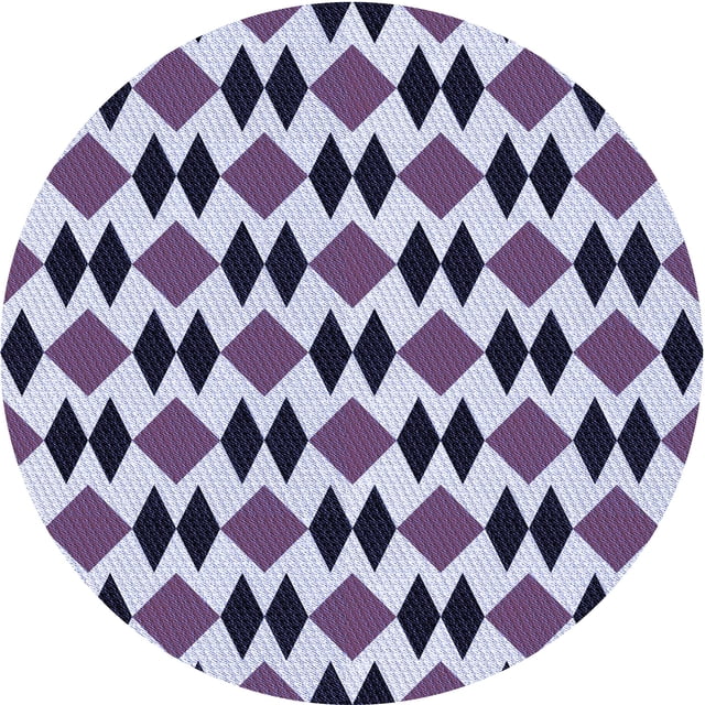 Ahgly Tapis Rond Lavable en Machine Intérieur Transitionnel Violet Brume Violet, 6 Pieds Rond