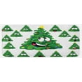 thumbnail image 1 of Christmas Kitchen Mat, Christmas Tree Cartoon with Star and Different Funny Face Expressions, Plush Decorative Kitchen Mat with Non Slip Backing, 47" X 19", Green Yellow White, by Ambesonne, 1 of 1