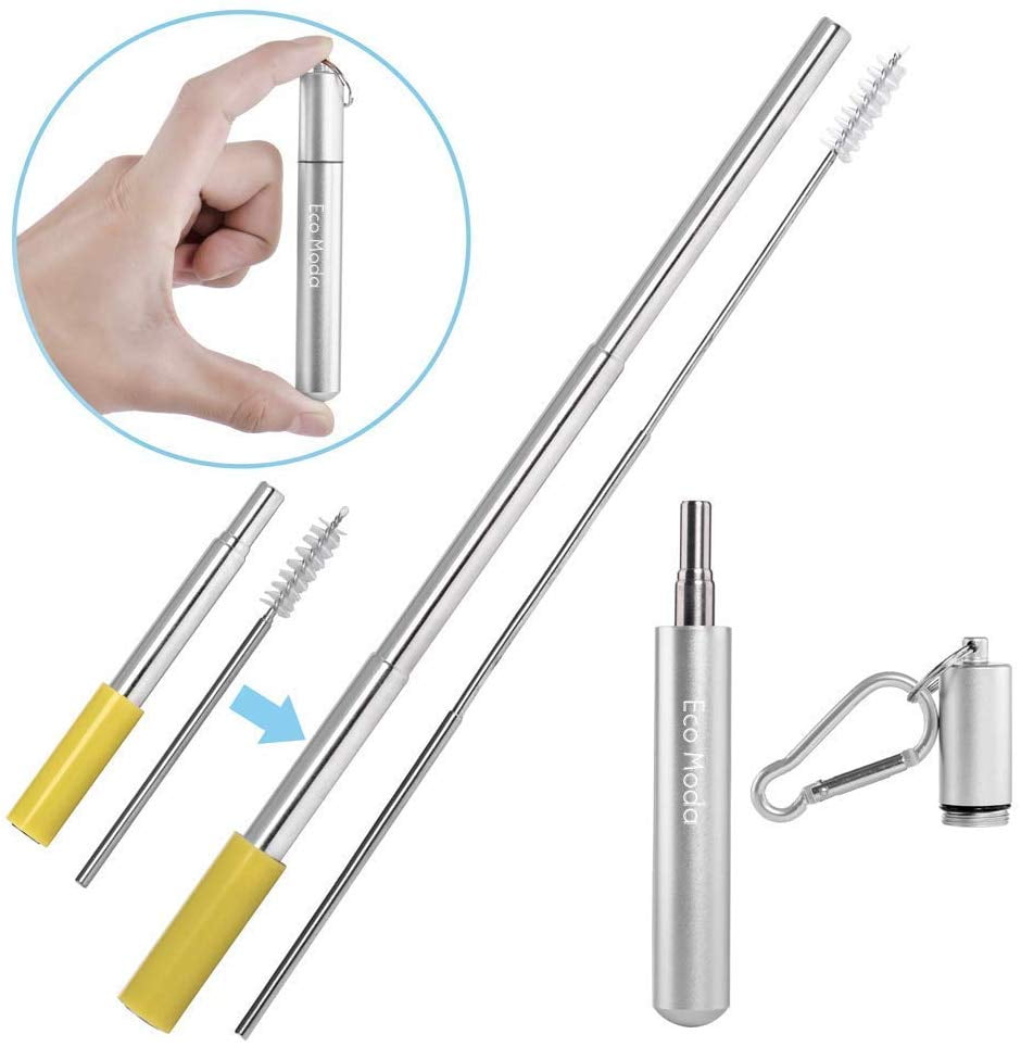 Reusable Collapsible Drinking Straws with case Portable Telescopic