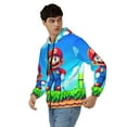 thumbnail image 4 of Lsque Mario for Mens Full-zip Hoodie, Zip-up Pullover Hooded Sweatshirt, Kangaroo Pocket Hoodie Ideal for Daily Wear, Travel, and Home-X-Large, 4 of 8
