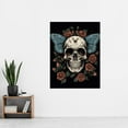 thumbnail image 2 of Skull Moth and Roses Tattoo Ink Body Art Rockabilly Americana 50s Extra Large XL Wall Art Poster Print, 2 of 3