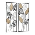 thumbnail image 6 of DecMode Black Metal Tall Cut-Out Leaf Wall Decor with Intricate Laser Cut Designs (2 Count), 6 of 9