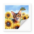 thumbnail image 2 of Abyssinian Hello Summer Sunshine Sunflowers Spring Retro Vintage Vinyl Sticker Cat Lover Kitten Owner Gifts Waterproof Decal Art Decor - 00008, 2 of 5