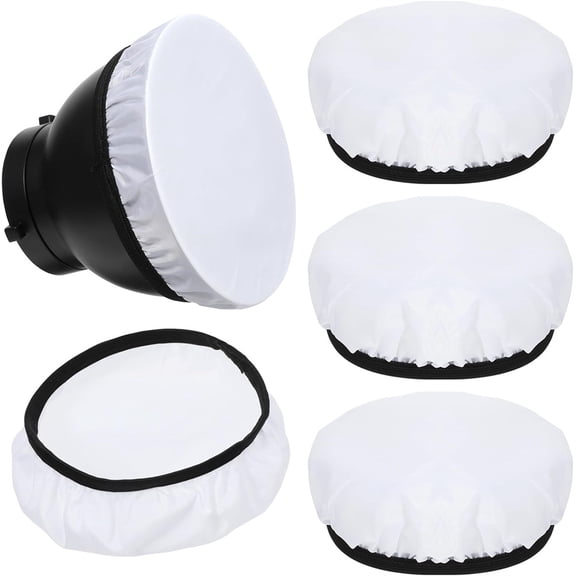 NOGIS 7"/18cm Light Diffuser,Soft Diffuser Lamp Cover White Lamp Shade Diffuser,Great for Studio Strobe Reflectors, Video Shooting (4Pcs)