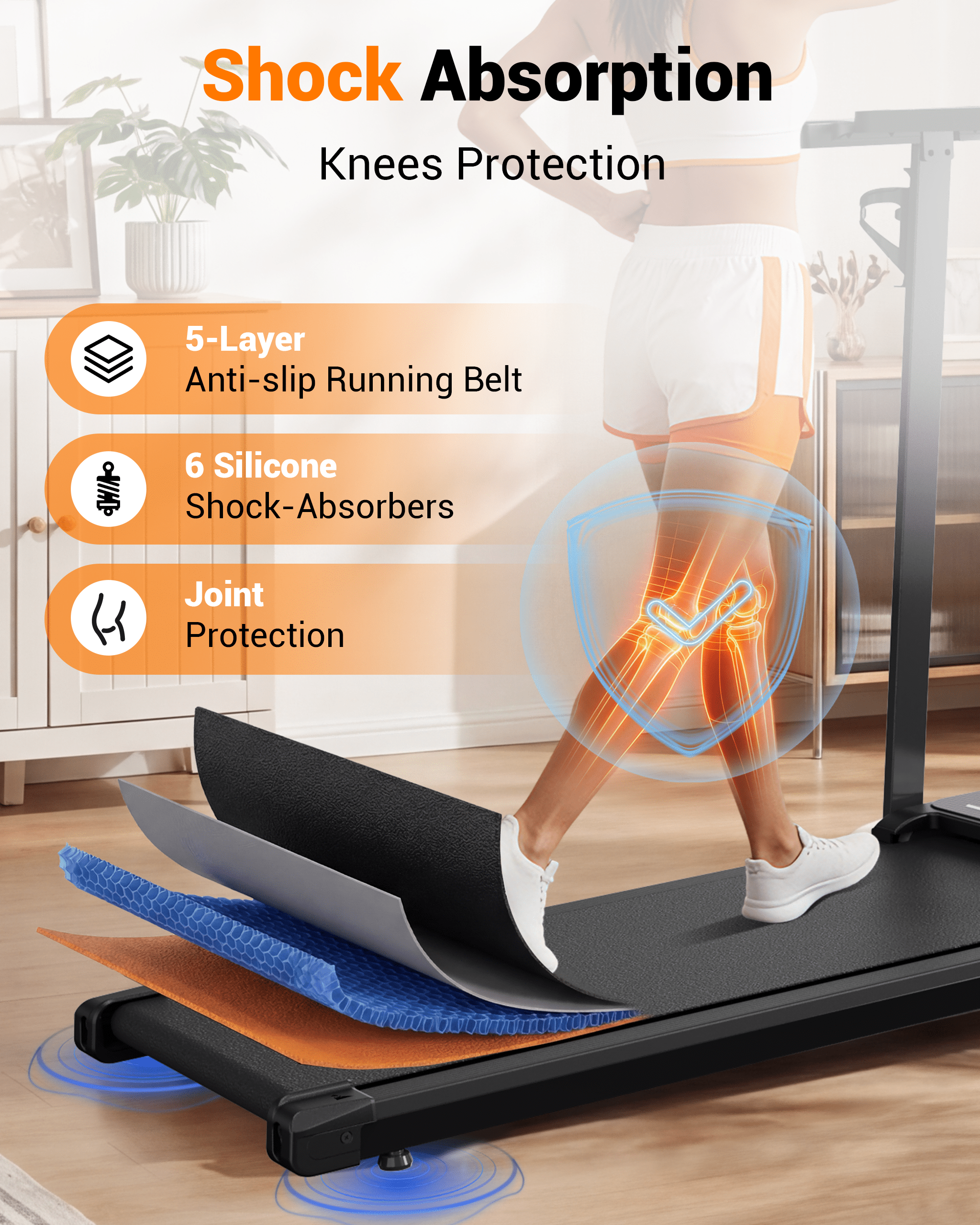 TKW Walking Pad Treadmill with Incline, 3 in 1 Under Desk Walking Pad, 2.5HP Quiet Motor, 200lbs Capacity Portable walk pad with Handle Bar for Home Office, walkingpad treadmill, Black