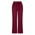 thumbnail image 5 of Baqcunre Womens High Waisted Drawstring Elastic Straight Leg Long Pants with Pockets,Size S-XXL,Wide Leg Pants Woman,Womens Sweatpants,Women's Pants,Womens Fashion,Womens Clothes,Wine, 5 of 5