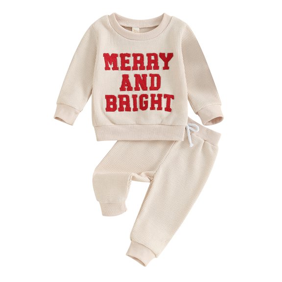 Okbabeha Toddler Baby Girl Boy Christmas Outfits 0 3 6 9 12 18 24Months 2t 3t Sweatshirt Long Sleeve Top Pants Fall Clothes Set