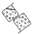 thumbnail image 3 of 2 Pack Kitchen Pot Holders Heat Resistant Oven Hot Pads With Hand Pockets And Hanging Loops For Baking Cooking 8x8in Minimalist Vector Geometric Sports Balls, 3 of 9