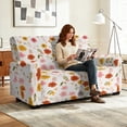 thumbnail image 2 of TSOVTHRID Floral White Print Loveseat Recliner Covers for 2 Seat Sofa, Soft Reclining Love Seat Slipcover, 6-Piece Stretch Reclining Sofa Covers for Home Decoration, 2 of 7