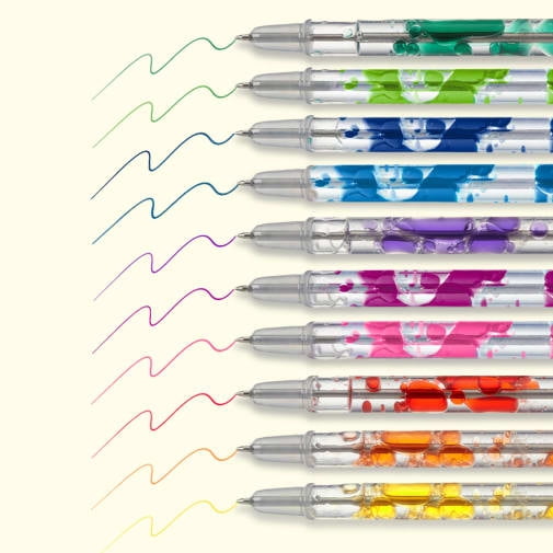Lifelines Scented Lava Gel Pen Set, 10-Pack - 0.5mm Colored Gel Pens Infused with Scented Essential Oil Blends & Mesmerizing Lava