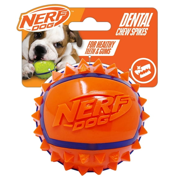 Nerf Dog Two-Tone TPR Spike Ball Dog Toy, Large