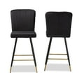 thumbnail image 2 of Baxton Studio Preston Modern Luxe and Glam Black Velvet Fabric Upholstered and Two-Tone Black and Gold Finished Metal, 2 of 7