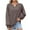 Coffee, variant on Women Casual Long Sleeve V Neck Sweatshirt Loose Fit Pullover Top Soft Comfortable Blouse Light Blue M