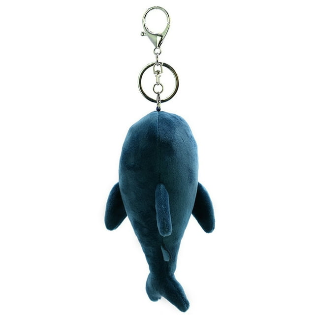 Lindo tiburón llavero de peluche colgante juguetes suave ballena de dibujos animados muñeco de peluche mochila llavero colgante regalos para niños