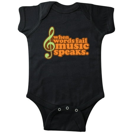 

Inktastic When Words Fail Music Speaks Gift Baby Boy or Baby Girl Bodysuit