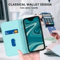 thumbnail image 5 of Feishell Wallet Case Designed for iPhone 12 mini (5.4 inch),Compatible with MagSafe Charger,Stylish PU Leather Magnetic Closure Folio RFID Blocking Protection Card Slots Flip Kickstand Phone Case,Blue, 5 of 10