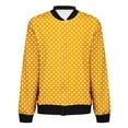 thumbnail image 6 of Holzkary Women's Zip Up Sweatshirts Jackets Long Sleeve Casual Loose Outwear with Pockets Women's Jacket Lightweight Zip Casual Jacket Printed Coat Stand Collar Cropped Coat Yellow Xxl, 6 of 9