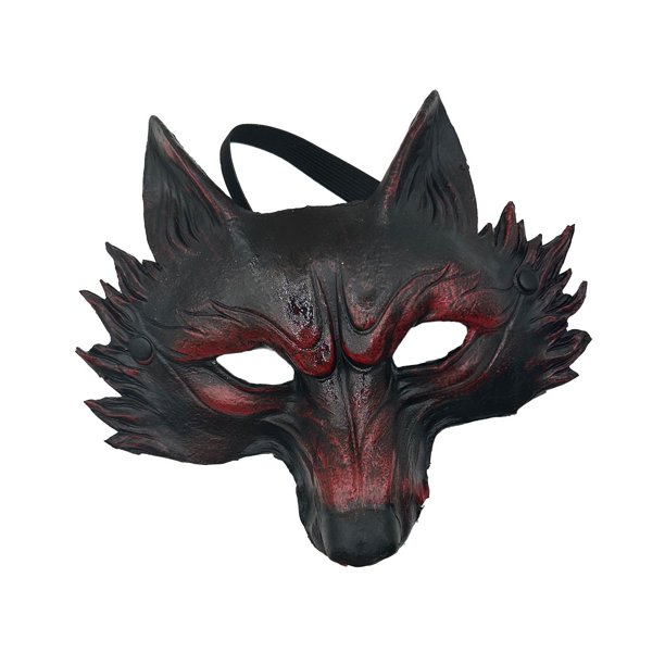 Máscara de animal de Halloween, accesorios, disfraz de Halloween para fiesta, festival, carnaval Negro Rojo