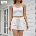 thumbnail image 2 of Short Casual de Mujer Con Cordón Ajustable y Bolsillos blanco Grande, 2 of 5