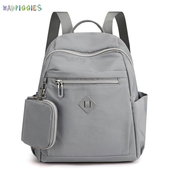 BadPiggies Casual Small Backpack Waterproof Nylon Purse Lightweight Travel Bag Daypack for Women (Gray)