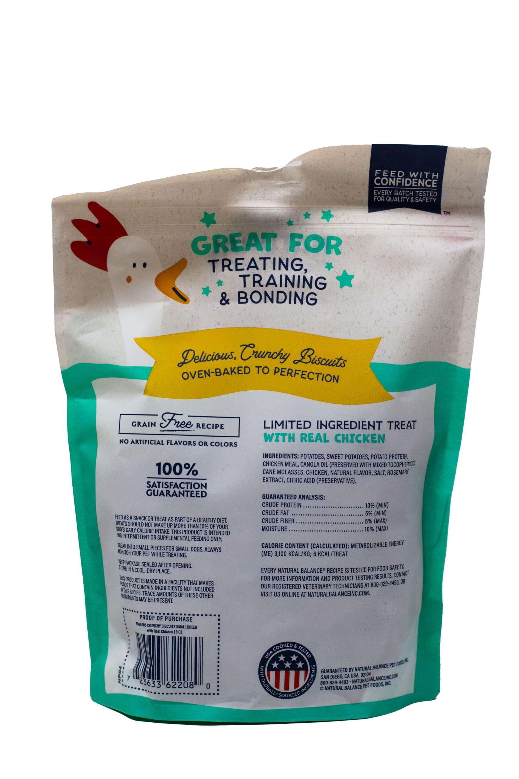 Natural Balance Small Breed Dog Training Treats Variety Pack, Grain Free Duck, Bison & Chicken Biscuits, 8 oz Each (3 Pack) + Rope Toy & MerlinsMart Zine