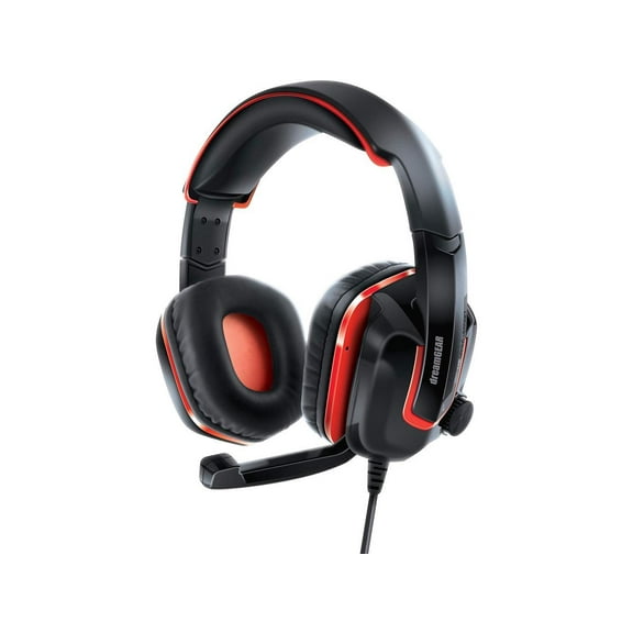 dreamGEAR GRX-440 Wired High Performance Headset   Mic and Volume Controls for Nintendo Switch, PS4, and Xbox One - Red/Black